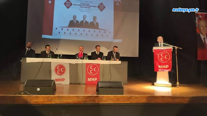 Milliyetçi Hareket Partisi (MHP) Mudanya İlçe Başkanlığının ev sahipliğinde Uğur Mumcu Kültür Merkezinde gerçekleşen hedef 2023 doğrultusunda hazırlanan anlatma ve aydınlatma toplantılarının ilki gerçekleşti.