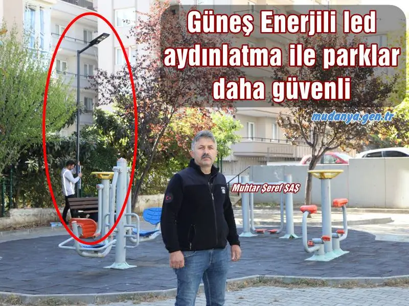 MUDANYA'DA ÇOCUK PARKLARINA GÜNEŞ ENERJİLİ LED AYDINLATMA TAKILDI