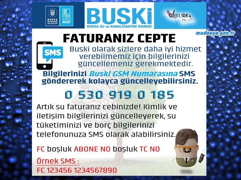 BUSKİ Su Faturanızı SMS ile Öğrenebileceksiniz